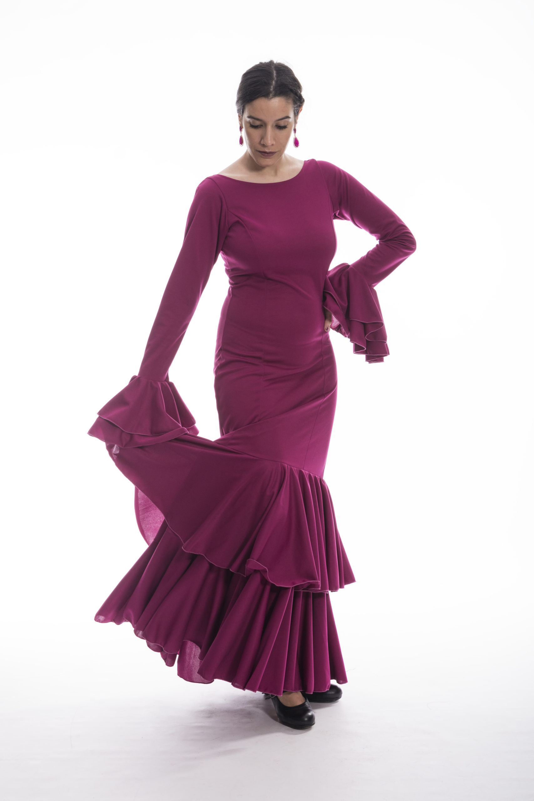 Vestido de ensayo entallado para baile flamenco 