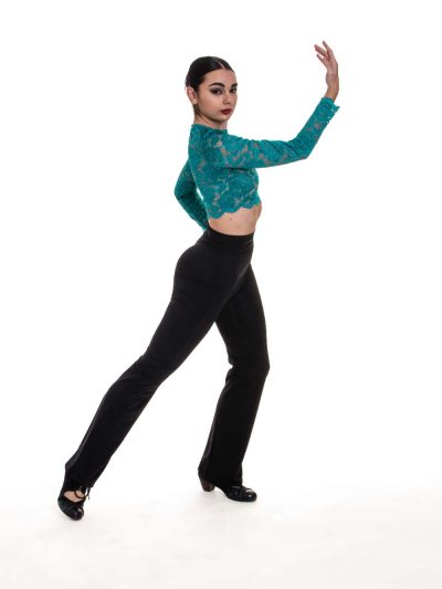 Pantalon tango con Top Crop Lucía verde esmeralda