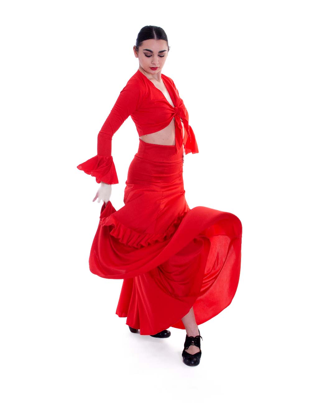 Falda de ensayo entallada para baile flamenco 