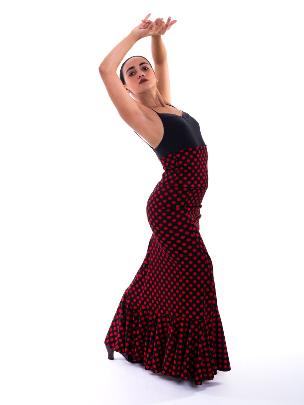 Falda de ensayo entallada para baile flamenco 