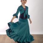 Conjunto Trini de baile flamenco infantil de Paralola en color verde esmeralda.